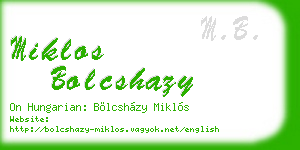 miklos bolcshazy business card